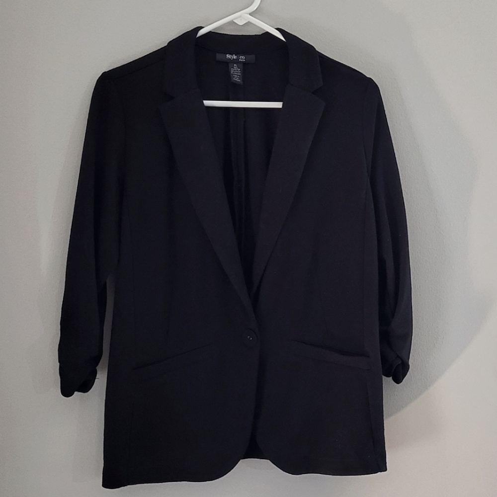 Rouched sleeve blazer petite large